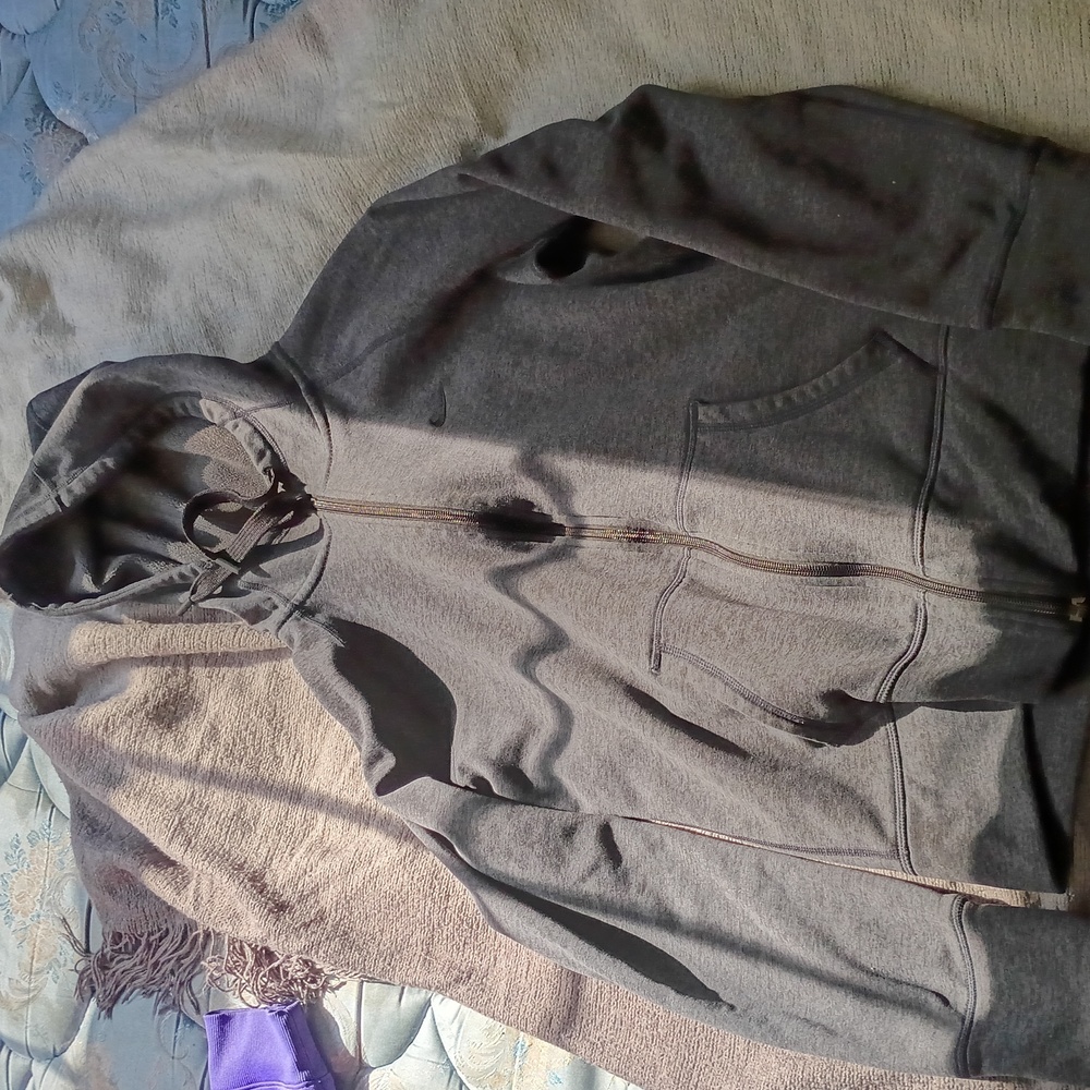 Gray Zip-Up Hoodie Nike Womens